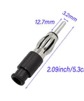 Universal DIN Plug Car Radio Adapter Kit For Antenna Connector And Crimp Repair with measurements shown