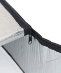 Corner view of Energy Saving Attic Door Insulation Cover Fits 25 X 54 X 11 Inches, Fireproof Attic Tent zipper detail