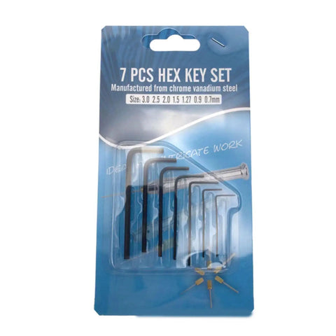Kickstart Your DIY Game With This Awesome 7-Piece Mini Hex Allen Wrench Kit Featuring Rugged Alloy Steel Construction That Handles Tough Jobs Like A Champ While Offering Superior Grip To Save You Time And Frustration During Any Repair Project Around The. 7-piece hex key set in chrome vanadium steel, sizes 0.7-3.0mm