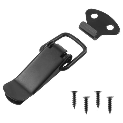 Heavy Duty 4 Pack Spring Toggle Latch 2.8 Inch Black Stainless Steel Cabinet Door Latch With Hex Head Screws, durable spring mechanism.