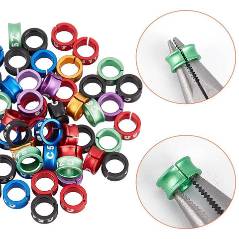 Lightweight Aluminum Bird Foot Rings Set With Serial ID Tags Split Leg Anklets For Pigeons Parrots Doves And Hibiscus Birds 8.5mm