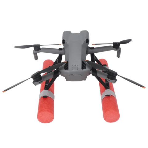 Floating Water Landing Gear For Mini 5 Pro Drone Training Takeoff Kit with buoyancy rods attached to a drone