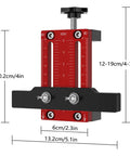 Heavy Duty Cabinet Door Mounting Jig, aluminum alloy tool with measurement markings for accurate hinge installation.