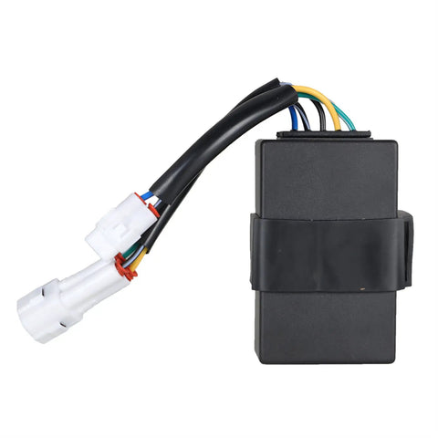 Plug And Play CDI Box Ignitor Replacement For KEF 300 Lakota 1995-2000, Lakota Sport 2001-2003, Bayou B C 1988-2004, Z022-0000N Compatible, Easy Install Ignition Module For ATV. Rectangular black module with multicolored wiring and connectors.