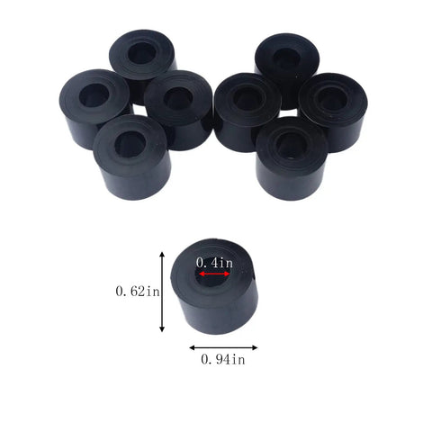 Quad Roller Skating 85A Cushion Set for PowerDyne Reactor Trucks Universal Fit Black Four High Rebound Cushions dimensions shown