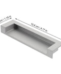 2-Piece Black Recessed Drawer Pull Handles Zinc Alloy Concealed Furniture Hardware shown with dimensions