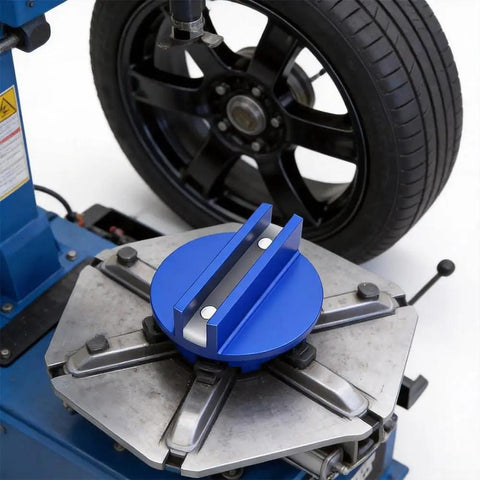 Precision Magnetic Socket Pad Welding Adapter With Robust Aluminum Alloy Construction For Frame Guide Rail Setup ensures secure alignment on tire machine.