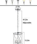 Chandelier Industrial Pendant Light With Chrome Finish, 3 Light Cylinder Metal Shade dimensions.