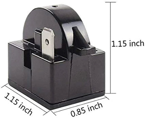 4.7 Ohm 1Pin PTC Starter Relay And Overload Kit dimensions shown for mini fridge compressors