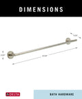 Stainless Steel 24 Inch Towel Bar For Bathroom And Kitchen, Built To Last With Brilliance Finish, Corrosion-Resistant Towel Rack dimensions