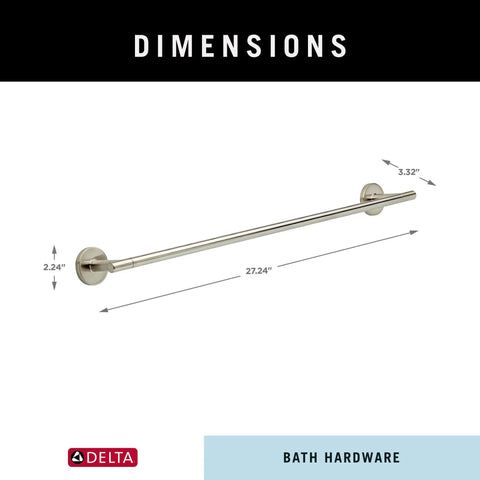 Stainless Steel 24 Inch Towel Bar For Bathroom And Kitchen, Built To Last With Brilliance Finish, Corrosion-Resistant Towel Rack dimensions