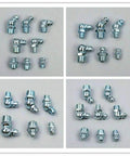 Mikikit 260 Pcs Heavy Duty Grease Nipple Kit For Cars And Machinery galvanized iron angled fittings in 4 views