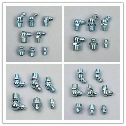 Mikikit 260 Pcs Heavy Duty Grease Nipple Kit For Cars And Machinery galvanized iron angled fittings in 4 views