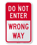 18 By 12 Inch Do Not Enter Wrong Way Aluminum Sign With 63 Mil Rustproof Metal And 3M Laminated Engineer Grade Reflective Material For Outdoor Parking And Traffic Red And White High Visibility Made In USA, front view