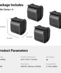 Camera Cable Lock Clamp 4 Pack For HDMI SDI And Microphone Cables Keeps DSLR Rig Cages And Handles Looking Clean No Cable Mess One Quarter Inch Twenty Mount Compatible, dimensions 24x23x16mm, SmallRig brand.