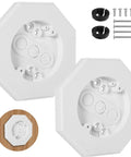 Vertical Siding Mounting Block For Outdoor Lights And Cams With Built In Electrical Box Octagon Style Textured Paintable Surface Easy Install For T111 HardiePlank Siding And Other Flat Vertical Surfaces, white ABS, 2-pack