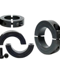 Double Split Shaft Collar Set Screw Style For Precise Axle Retention Inner Diameter 4 To 80mm Heavy Duty Clamp, aluminum and steel view