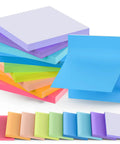 Bright Color 3x3 Sticky Notes Pack With 18 Pads And 50 Sheets Each Super Sticky Recyclable Note Set For Home Office School Vibrant 9 Color Assortment Easy Organization On Point Reminders in stacked display