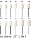 Pro Grade 24 Piece Wool Felt Polishing Bits Kit For Rotary Tools With Three Thirty Second Inch Shank Cone and Cylinder