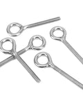 10 Pack M5 Eye Bolt and Eye Hook Kit in Stainless Steel for Hanging and Lifting, Boss Grade Heavy Duty Screw Eyelets for Wood and Metal Projects, Durable Ring Hooks for Solid Load Support, four silver bolts