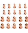 20Pcs Plasma Electrode And Nozzle Kit For PT80 IPT-80 PTM-80 Plasma Cutters Brass Consumables Replacement Includes 10 Electrodes And 10 P1.3 Nozzles
