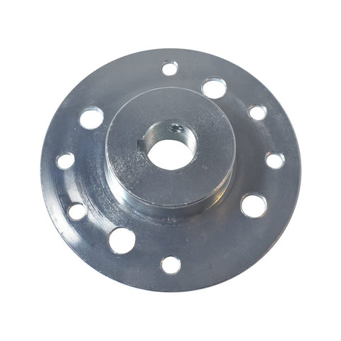 Go Kart And Mini Bike Sprocket Hub With Three Quarter Inch Bore And Three Sixteenth Inch Keyway For Sprockets And Drums, Fits Four Inch And Four And A Half Inch Brake Drums Or Rear Axle Sprockets, showing metal hub design with keyway.