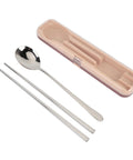 Stainless Steel Travel Utensils Set With Case, Portable Silverware Kit With Chopsticks And Spoon, includes protective case