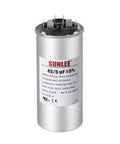 Dual Run Capacitor 45 And 5 Microfarads For HVAC Plug And Play 370V 440V CBB65 Round Replacement, Replaces 12288 TRCFD455 PRCFD455A