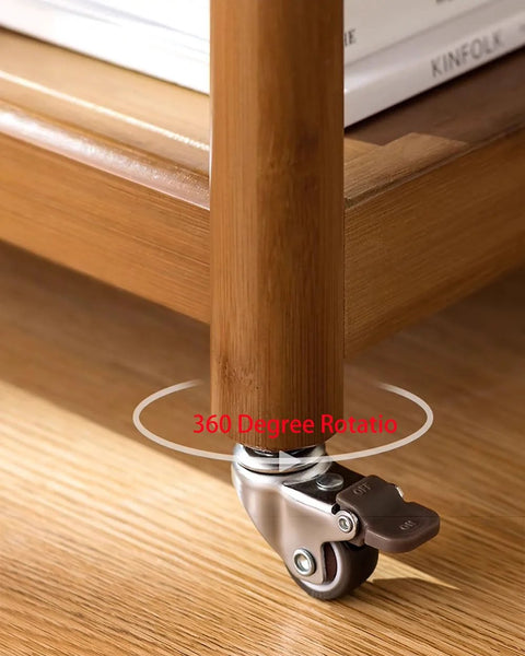 1 Inch Mini Swivel Caster Wheels Set Of 4 With 2 Brakes And 2 Without M6 X 15mm Rubber TPE Casters for small furniture, installed view