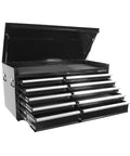 Pro Grade 57 Inch Tool Chest For Garage And Workshop Storage Heavy Duty Locking Steel Tool Cabinet With Gas Struts Durable 18 Gauge Shell And 19 Gauge Drawers Rock Solid Organization Gift For Men And Dads front view with open drawers.