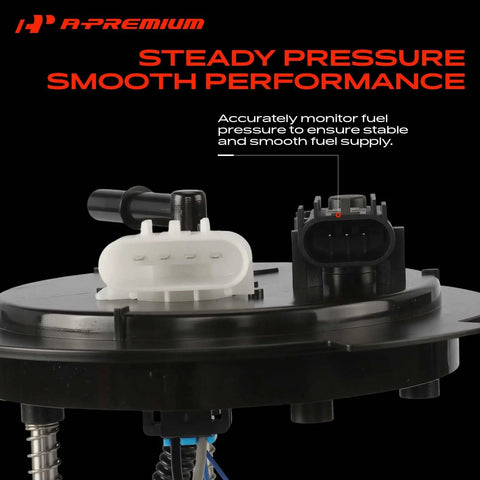 Reliable Electric Fuel Pump Module Assembly with Pressure Sensor for Cadillac DTS Buick Lucerne 09 11 showing connectors and mounting details.