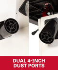 Close-up of Dual 4-Inch Dust Ports on 18-Inch Woodworking Band Saw Pro Grade 3 HP 230V 1PH With 16-Inch Resaw Capacity