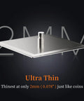 16 Inch Square Rain Shower Head With Ultra Thin Profile in brushed nickel, showing thin 2mm edge and mount.