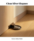 Solid Low Profile Floor Door Catch In Sleek Black Metal For Secure Entryways Durable Heavy Duty Installation Keeps Doors Tight And Closed Perfect For Homes