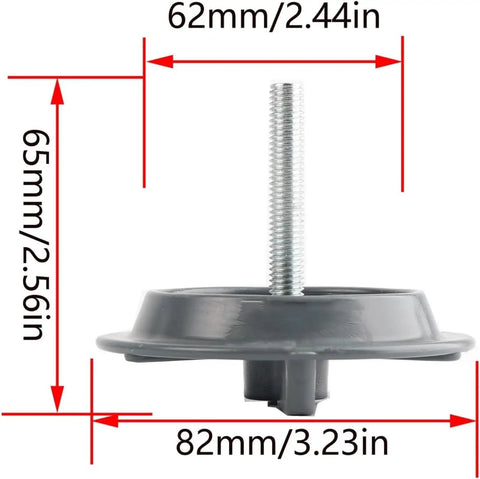 Gray Spare Tire Hold Down Bolt Retainer Clamp Screw For Kia Forte Cerato Koup Optima Magentis Soul Vehicles dimensions shown