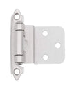 2 Pack 3/8 Inch Overlay Cabinet Door Hinges Self Closing Matte Black Finish For Flush Mount Cabinets Cold Rolled Steel Durable Hardware