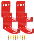 Beefy Heavy Duty Fire Extinguisher Wall Mount Bracket Kit, 4 Pack Hooks For 5 To 40 Lb Extinguishers in red color with screws
