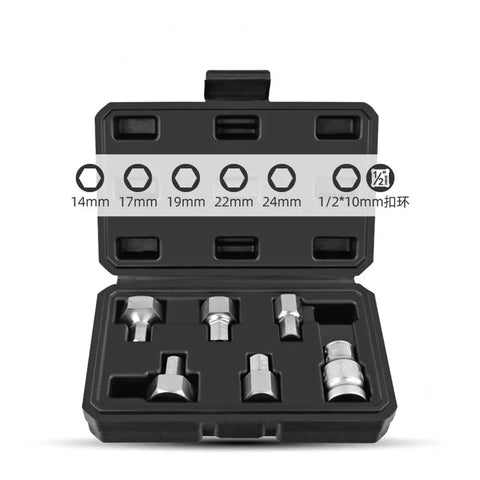 Big Size Allen Key Set With 6 Pieces For Electric Drill And Ratchet Wrench Kit Featuring Heavy Duty Hex Bits That Crush Stuck Bolts And Get The Job Done Fast Without Any Hassle., 6-piece CR-V steel hex socket bit set in case, 14mm to 24mm