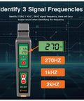 KFI-40 Fiber Optic Detector And Live Identifier showing display and signal frequency options