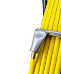 Close-up of Pro Grade 8MM 150M Fiberglass Duct Rodder, showing yellow fiberglass rods bundled for cable pulling applications.