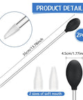 Two Pack Long Reach Feeding Pipette For Aquarium Fish Tank And Coral Food Deep Reach Syringe Feeding Tube For Marine Fish Reef Tanks And Planted Aquariums 13.78 Inch Length Black, 35cm clear acrylic tube
