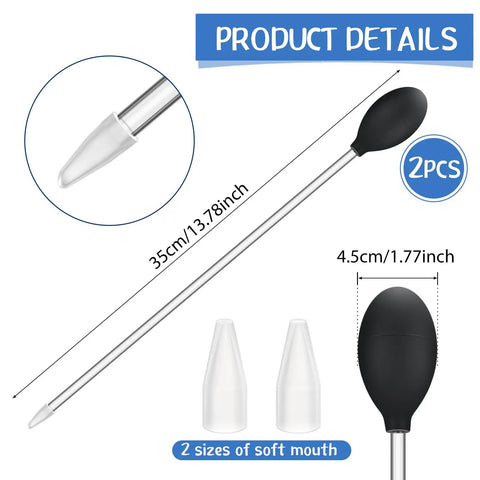 Two Pack Long Reach Feeding Pipette For Aquarium Fish Tank And Coral Food Deep Reach Syringe Feeding Tube For Marine Fish Reef Tanks And Planted Aquariums 13.78 Inch Length Black, 35cm clear acrylic tube