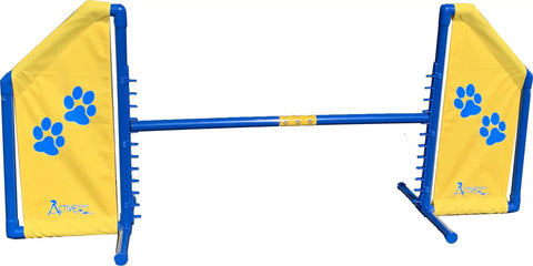 Angled Wing Jump For Dog Agility, Heavy Duty PVC Obstacle For Indoor Or Outdoor Training, 48 Inch Bar, Lightweight Yet Sturdy