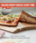 Golden crispy pizza crust created using High Heat Pizza Steel For Oven And Grill 13 By 13 Inch One Quarter Inch Thick