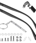 Universal Eyeglass Temple Arms One Pair Sturdy Tr90 Replacement Kit with screws, tools, and anti-slip nose pads.