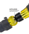Close-up of Flip Socket Conduit Reamer Driver 3-In-1 Impact Tool with auto-lock quick-connect feature and magnetic bit holder.