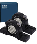 Two Pack UCP205 Pillow Block Bearings 25mm ID Heavy Duty Self Aligning Cast Iron Solid Base Chromium Steel Bearings For High Load Capacity Built Beefy For Rugged Use And Smooth Operation, front view