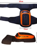 Two Piece Heavy Duty Knee Pads Featuring Thick Gel Cushion And Secure Non Slip Straps Engineered For Flooring Construction And Gardening Delivers Built To Hustle Comfort In Vibrant Orange, side view.