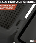 Durable Outdoor Junction Box 15x11 Inches Waterproof IP65 Black Weatherproof Electrical Enclosure For Wires And Cables Heavy Duty Plastic Box Ideal For Outdoor Electrical Projects, close-up seal