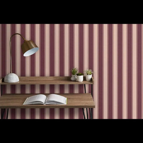 Traditional Classic Wallpaper Type II With Badass Durability And Smooth Matte Linen Finish For Commercial Residential Spaces Zero Hassle Paste To Paper Installation Creates Pvc-Free Surface For Kitchens Bathrooms Hallways Handling Daily Grind Like A Boss with striped design in an office setting.